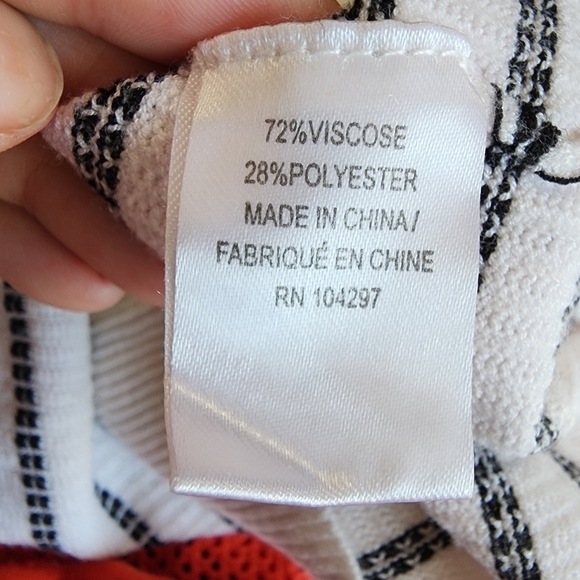 Milly striped mesh color block knit top back zip S - Picture 5 of 5